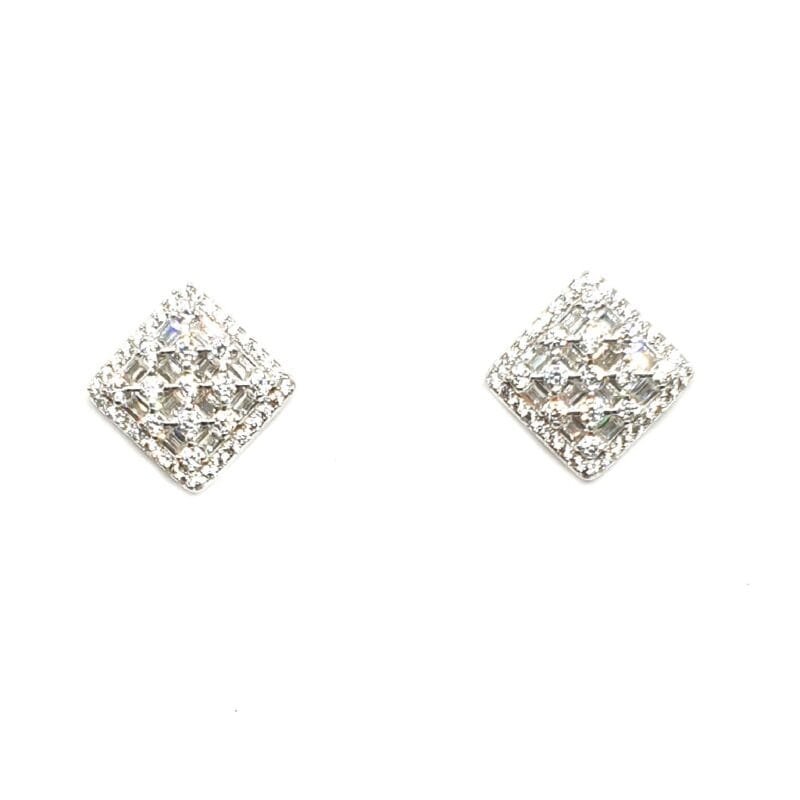 925 Sterling Silver Square Shaped Earring MGA - BTS0100