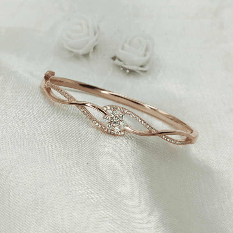 Flower Around Rose 925 Silver Bracelet