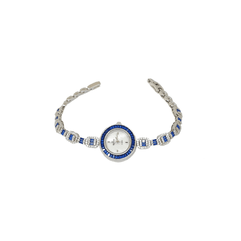 Blue Chowki Diamond 925 Sterling Silver Watch MGA - WCS0009
