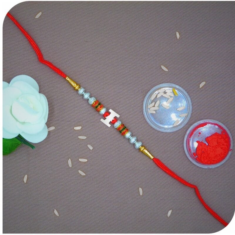 ' I ' Alphabet 925 Silver Rakhi