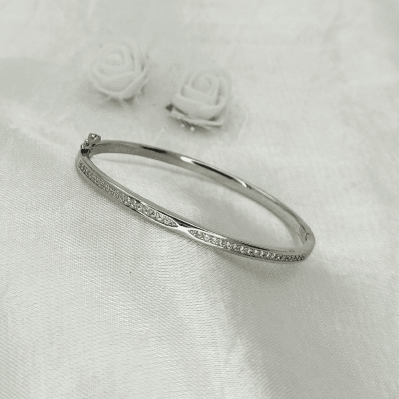 Line Cross 925 Silver Bracelet